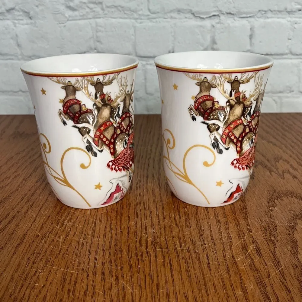 Williams Sonoma | Set of 2 Twas The Night Before Christmas Holiday Mugs 🎅🏻 🦌